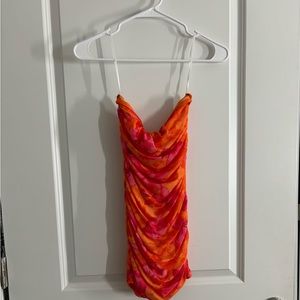 Strapless Floral Mini Dress